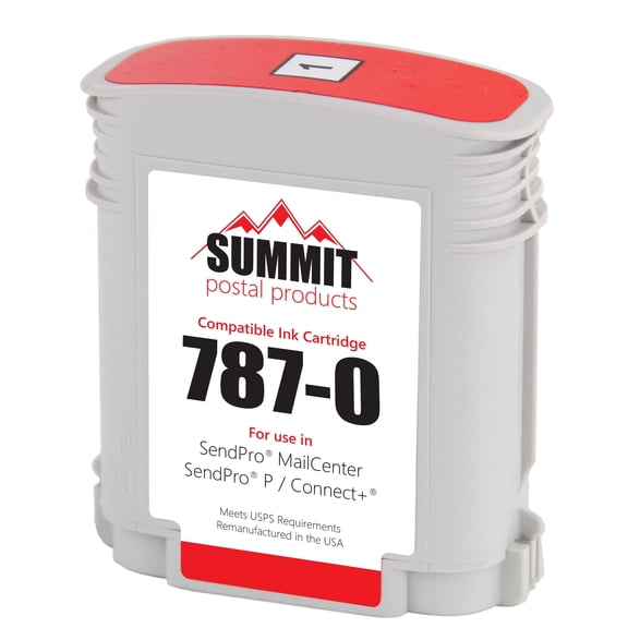 Pitney Bowes 787-0 Compatible Ink Cartridge for SendPro Mailcenter/SendPro P/Connect+ Series, Fluorescent Red,