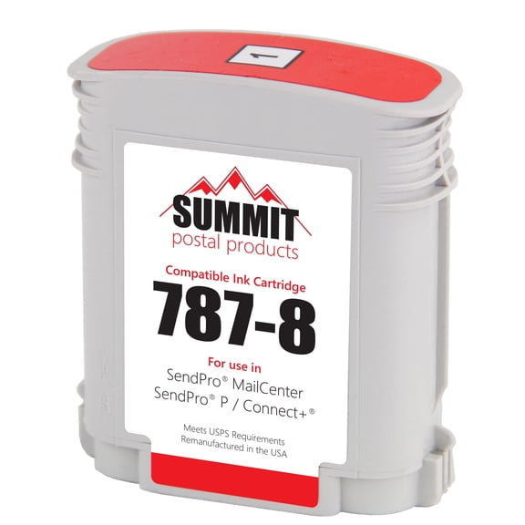 Pitney Bowes 787-8 Compatible Ink Cartridge for SendPro Mailcenter/SendPro P/Connect+ Series, Fluorescent Red,