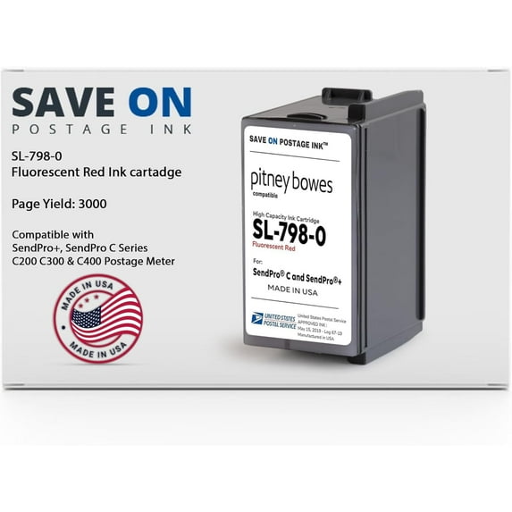 Pitney Bowes SL-798-0 Compatible Red Ink for SendPro® C and SendPro®+