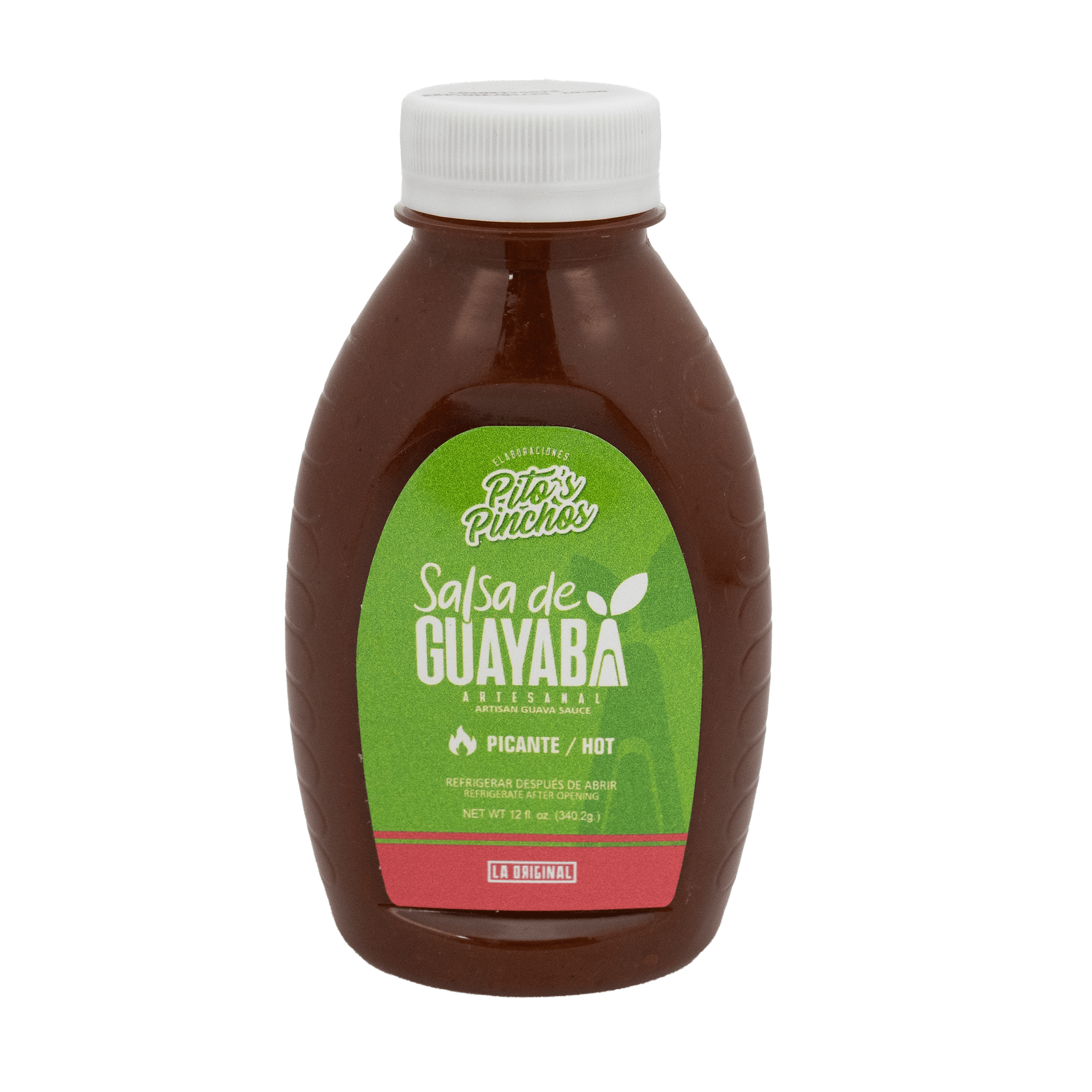 PITO'S PINCHOS Guava Hot Sauce Liquid Salsa 12 oz, Shelf Stable