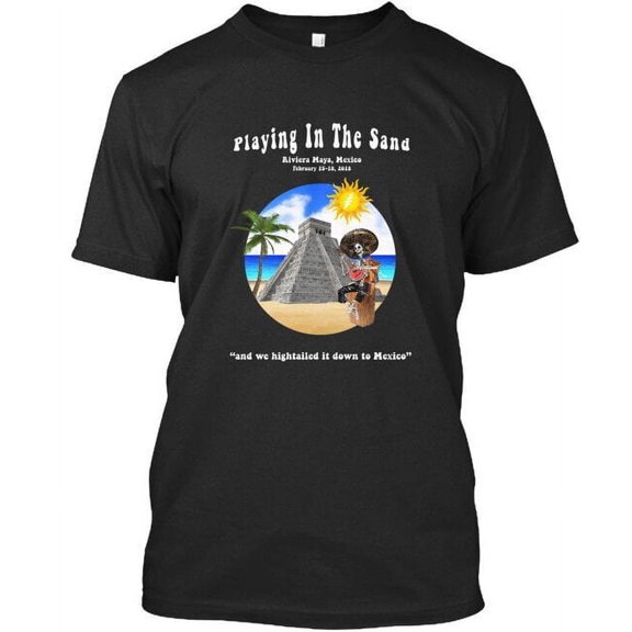 Pits Playing In Sand Riviera Maya Mexico February T-Shirt Made in USA S to 5XL