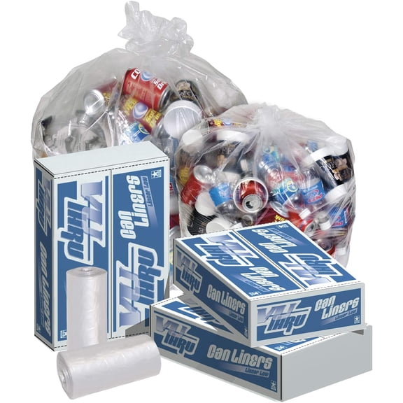 Pitt Plastics 38x58 Clear Perforated Coreless Roll Can Liner - 100 per case.