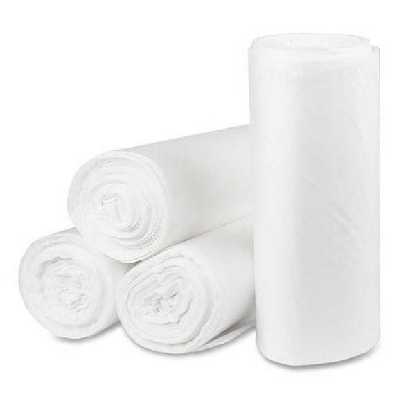 Pitt Plastics Eco Strong Plus Can Liners, 40 gal, 1.35 mil, 40" x 46", Natural, Perforated Roll, 100/Carton