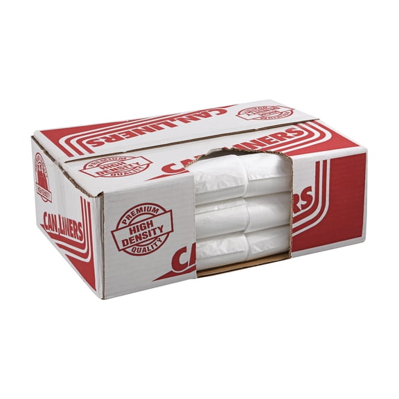 Pitt Plastics High-Density Trash Can Liners, 33 Gallons, 12 microns, Clear, Pack Of 250