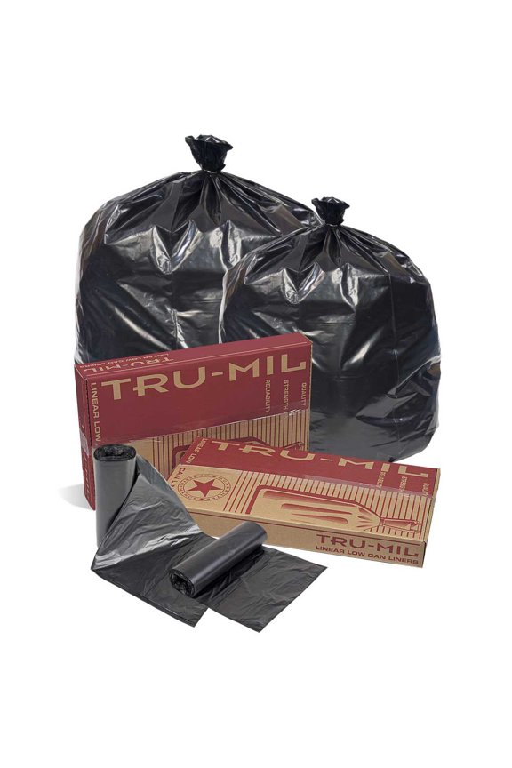 Linear Low 36x58 Black Perforated Coreless Roll Can Liner -- 50 per case.
