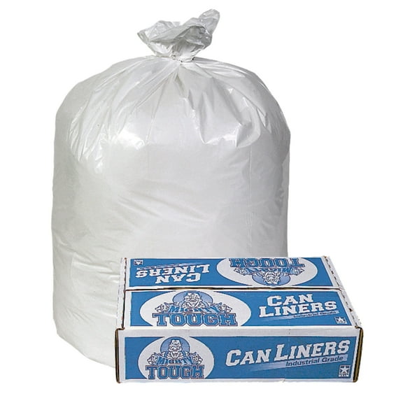 Pitt Plastics Linear Low Density Can Liner, 0.75-mil, 40" x 46", White, Case Of 100