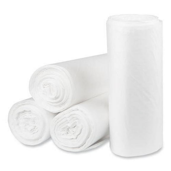 Pitt Plastics Eco Strong Plus Can Liners, 40 gal, 14 mic, 40" x 46", Natural, Perforated Roll, 250/Carton
