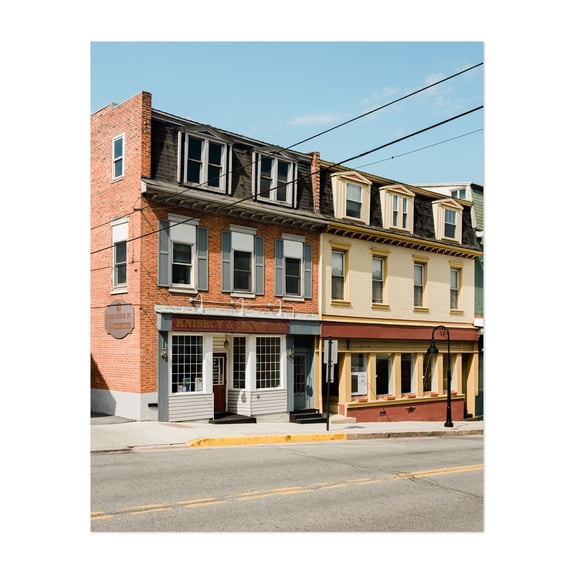 Pitt Street, Bedford 01 - Bedford Pennsylvania Photography Street Photography Architecture Vintage Cityscape Rustic Travel Poster Unframed Wall Art Print 24 x 32 inches