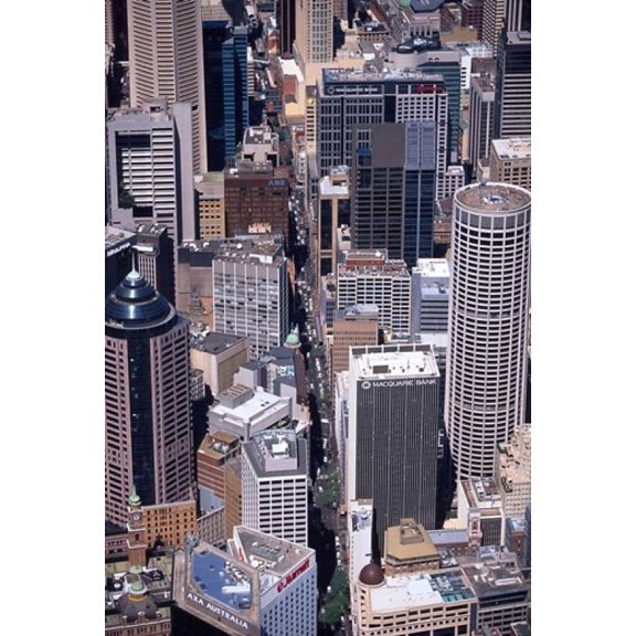 Pitt Street and Sydney CBD, Sydney, Australia Poster Print by David Wall (24 x 36)