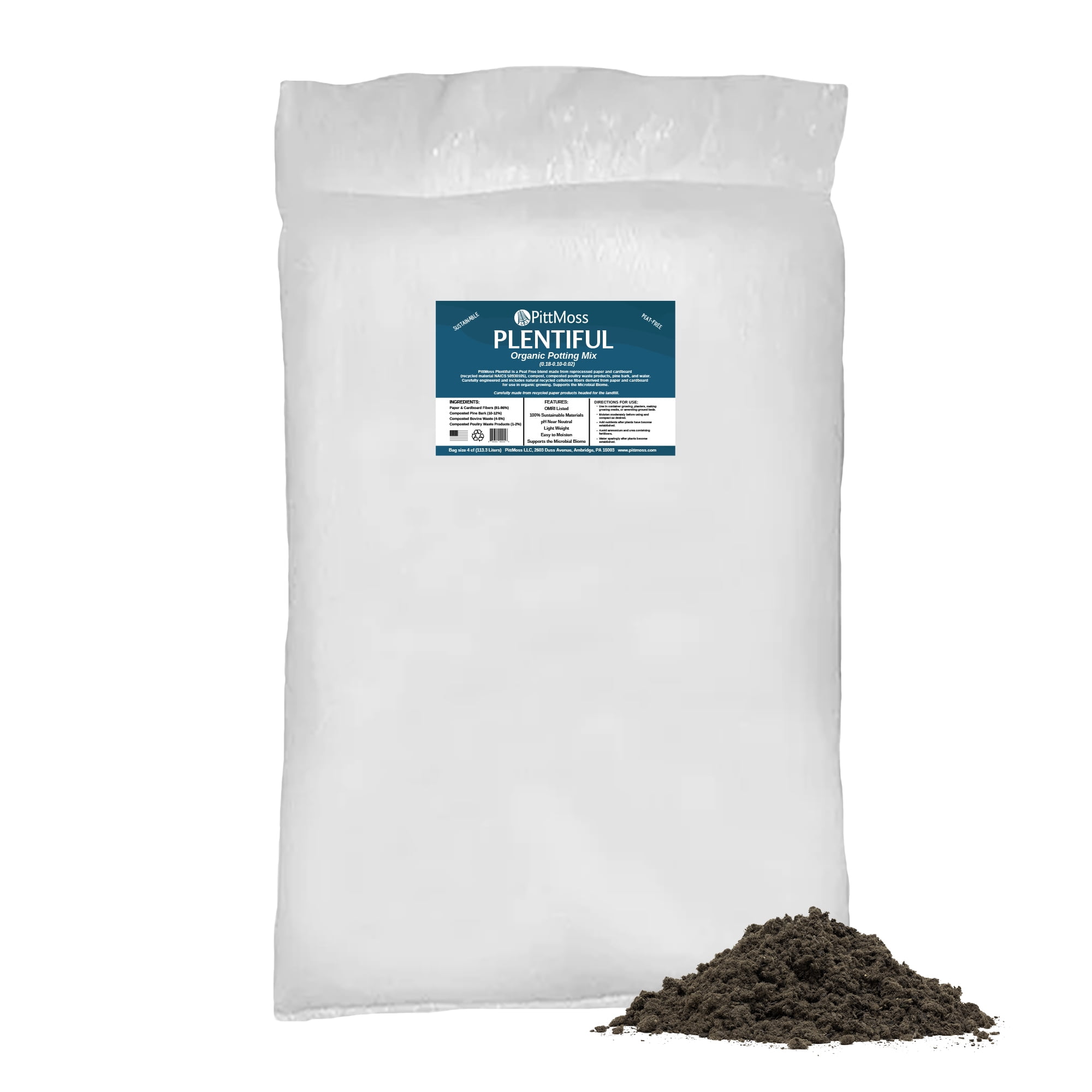 PittMoss Plentiful Eco-Friendly, Organic, Peat-Free Potting Mix for ...
