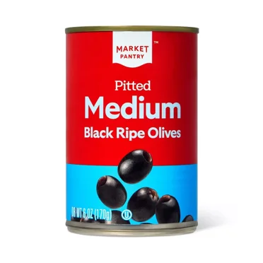 Pitted Medium Black Ripe Olives 6oz (Pack of 4)