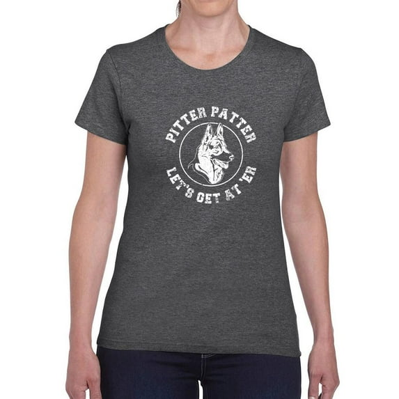 Pitter Patter Dog T-Shirt Women -Smartprints Designs, Female 4X-Large