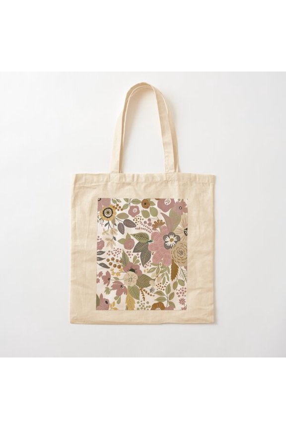 Pitter Patter Pink Canvas Tote Bags, Reusable Shopping Bag