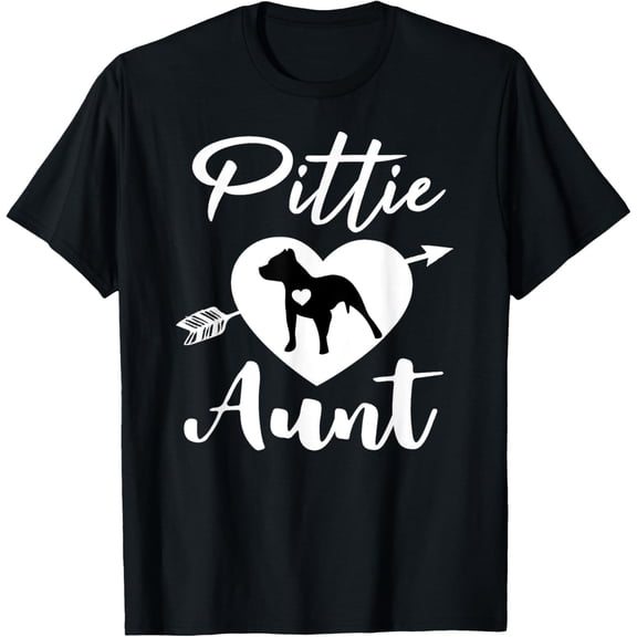 Pittie Aunt Cute Pitbull Auntie Heart Love Pit Bull Lover T-Shirt