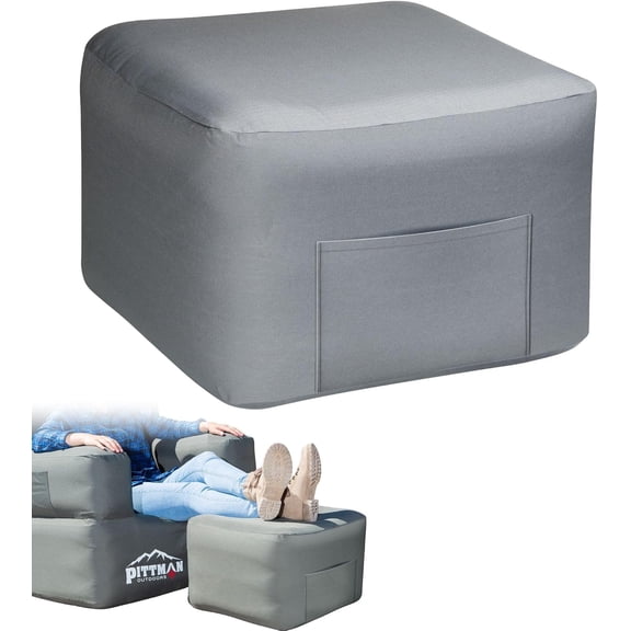 Pittman Inflatable Ottoman Foot Rest for Camping - Outdoor Pouf Ottoman is Waterproof for Camping & Patio - Removable Cover for Easy Washing - Inflatable Foot Stool Matches Our Popular Furniture Set