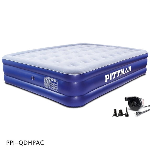 Pittman Outdoors Comfort Series Indoor Air Mattress with Air Pump, Queen
