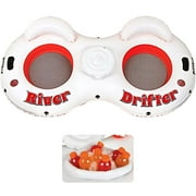 Pittman Outdoors River Drifter Inflatable Water Float Tube with Ice Chest Cooler, 2 Person