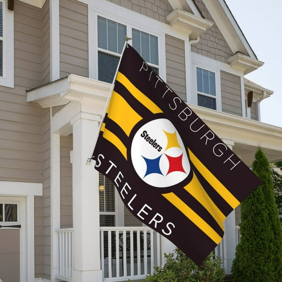 Pittsburgh 5x8ft Outdoor Decorative Flag, American Football Team Fan Game Day Support Flag, Lightweight and Drape, Suitable for Strong Winds - All Weather Flag