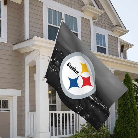 Pittsburgh 5x8ft Outdoor Decorative Flag, American Football Team Fan Game Day Support Flag, Lightweight and Drape, Suitable for Strong Winds - All Weather Flag