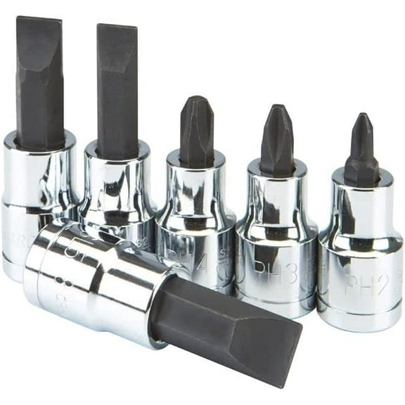 Pittsburgh 6 Piece 1/2" Drive Screwdriver Bit Socket Set
