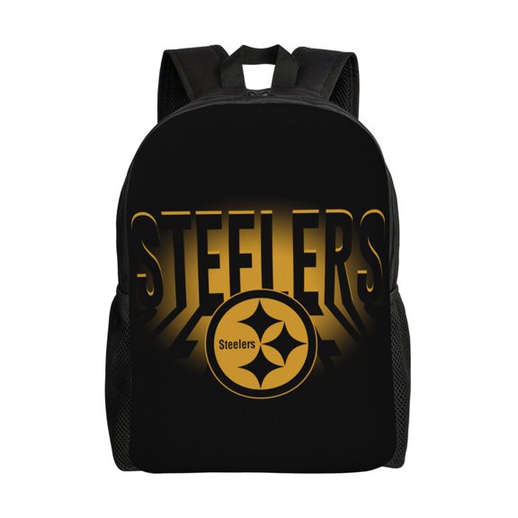 Pittsburgh Backpack Lightweight Bookbag Durable Casual Travel Daypack Waterproof Laptop Bag With Side Pockets Ball Team Logo Print Gifts For Sports Game Fans