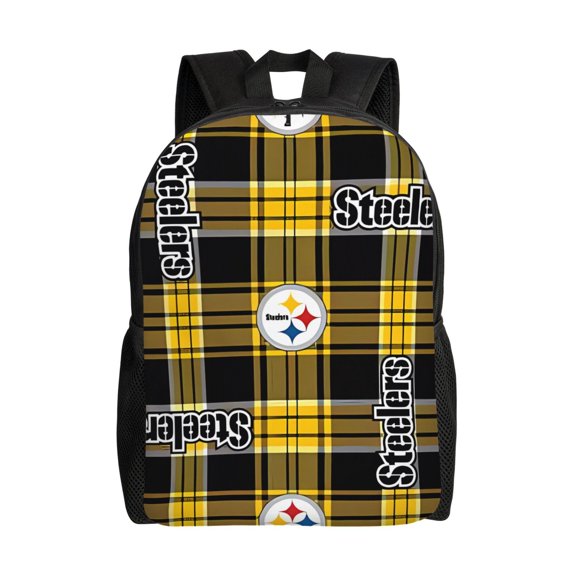 Pittsburgh Backpack Lightweight Bookbag Durable Casual Travel Daypack Waterproof Laptop Bag With Side Pockets Ball Team Logo Print Gifts For Sports Game Fans