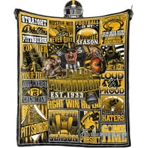 Pittsburgh Blanket, Football Gifts for Men Women, Black and Gold Team Color Style, 50"x60" Football Fans Throw Blanket Merch Gear.