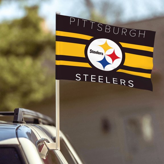 Pittsburgh Custom Car Flag 12" x 18", Football Team Fan Game Day Themed Flag, Personalized Car Decorative Flag, Weatherproof Car Flag, Window Hanging Flag (Flagpole Not Included)