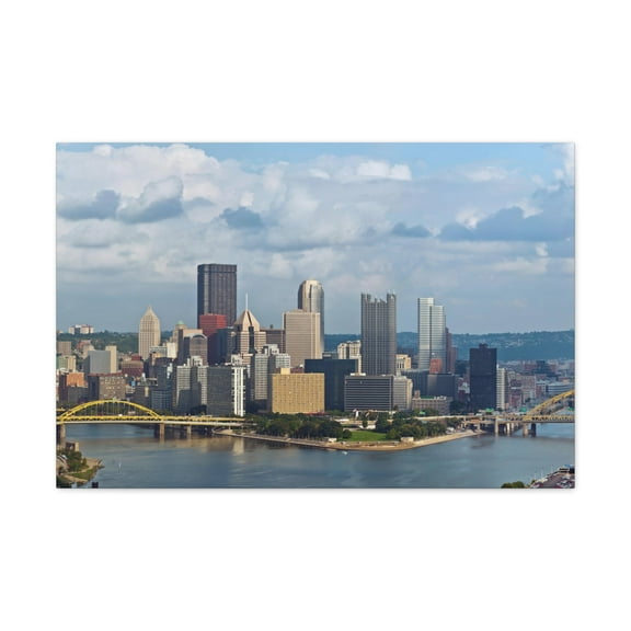 Pittsburgh Daytime Skyline Canvas Artwork Breathtaking Stunning Cityscape for Home Decor Ready to Hang