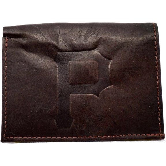 Pittsburgh Distressed Look Pirates - Embossed Logo Dark Brown Leather Trifold Wallet