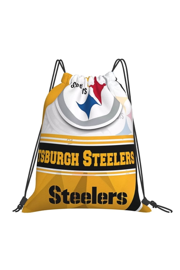 Pittsburgh Drawstring Bags Gym Bag Backpack Draw String Sackpack Lightweight Waterproof Durable Daypack for Travel,Swimming, Beach Football Game Fans Gift