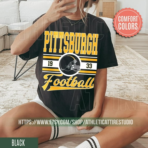 Pittsburgh Football Comfort Colors T-Shirt, Vintage Unisex Gift for Football Fan Shirt,Black Color,Size 3XL