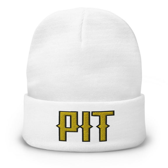 Pittsburgh Football Hockey PIT Winter Beanie Cap Hat (White)
