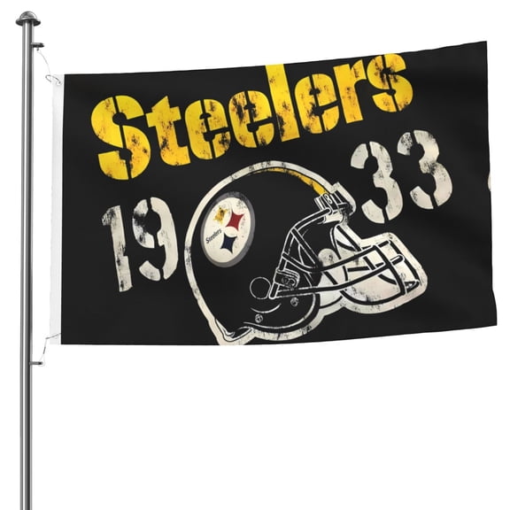 Pittsburgh Football Team Custom Double Sided Flag 5x8ft, Game Day Support Flag Hanging Outdoor Garden Hanging Flag, Football Fan Home Indoor and Outdoor Decor