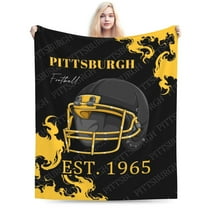 Pittsburgh Football Throw Blanket, Soft Lightweight Plush Warm Blankets For Men And Women, Sports Fan Gifts Bed Tapestry For Sofa, Travel 50"X40"