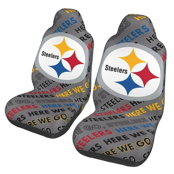 Pittsburgh New Car Seat Covers 2-Pack, Breathable Polyester Car Seat Covers, Football Team Themed Car Gifts, Comfortable Seat Covers for Most Cars, Vans, Trucks, and SUVs