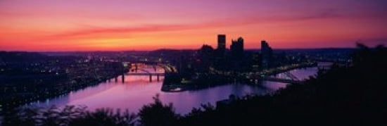 Pittsburgh PA Canvas Art - Panoramic Images (36 x 12)