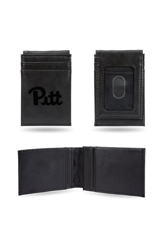 Pittsburgh PITT NCAA Panthers Black Money Clip Front Pocket Slim Wallet