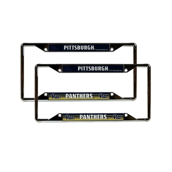 Pittsburgh PITT Panthers Chrome EZ View License Plate Frame - Set of 2 Frames