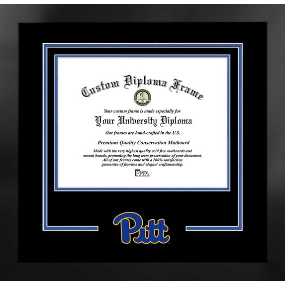 Pittsburgh Panthers 11w x 8.5h Spirit Diploma Manhattan Black Frame with Bonus Campus Images Lithograph (value savings $59)