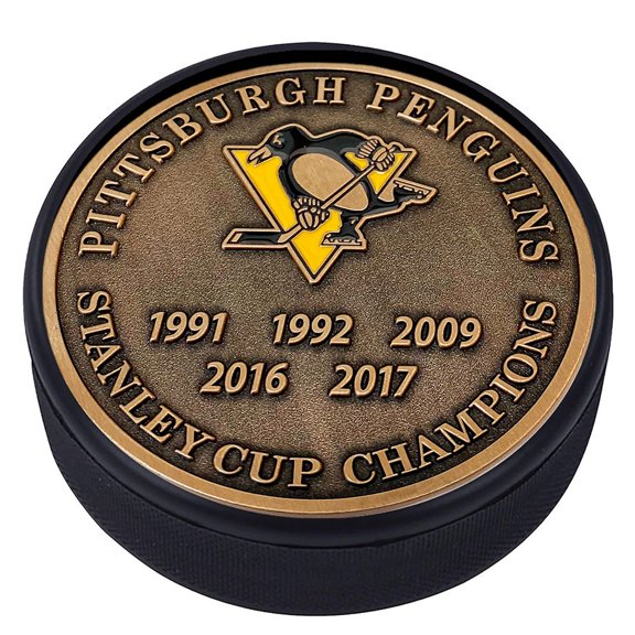 Pittsburgh Penguins 5-Time Stanley Cup Champions Medallion Collection Puck