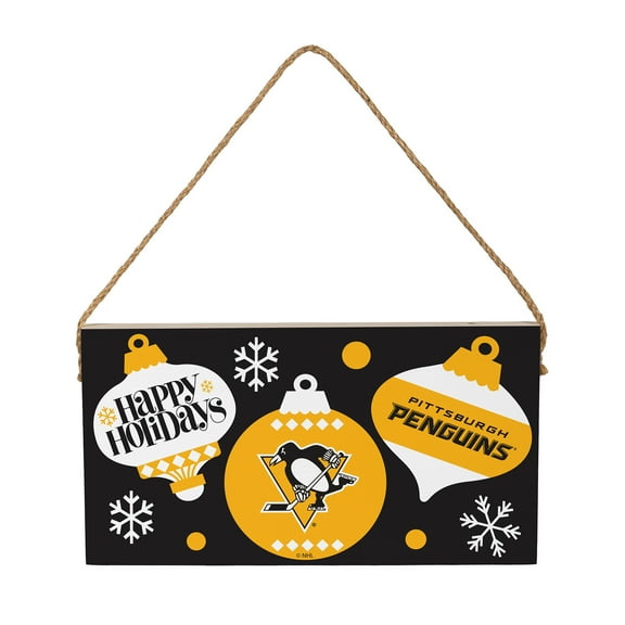 Pittsburgh Penguins 6" x 11" Holiday Wood Wall Sign