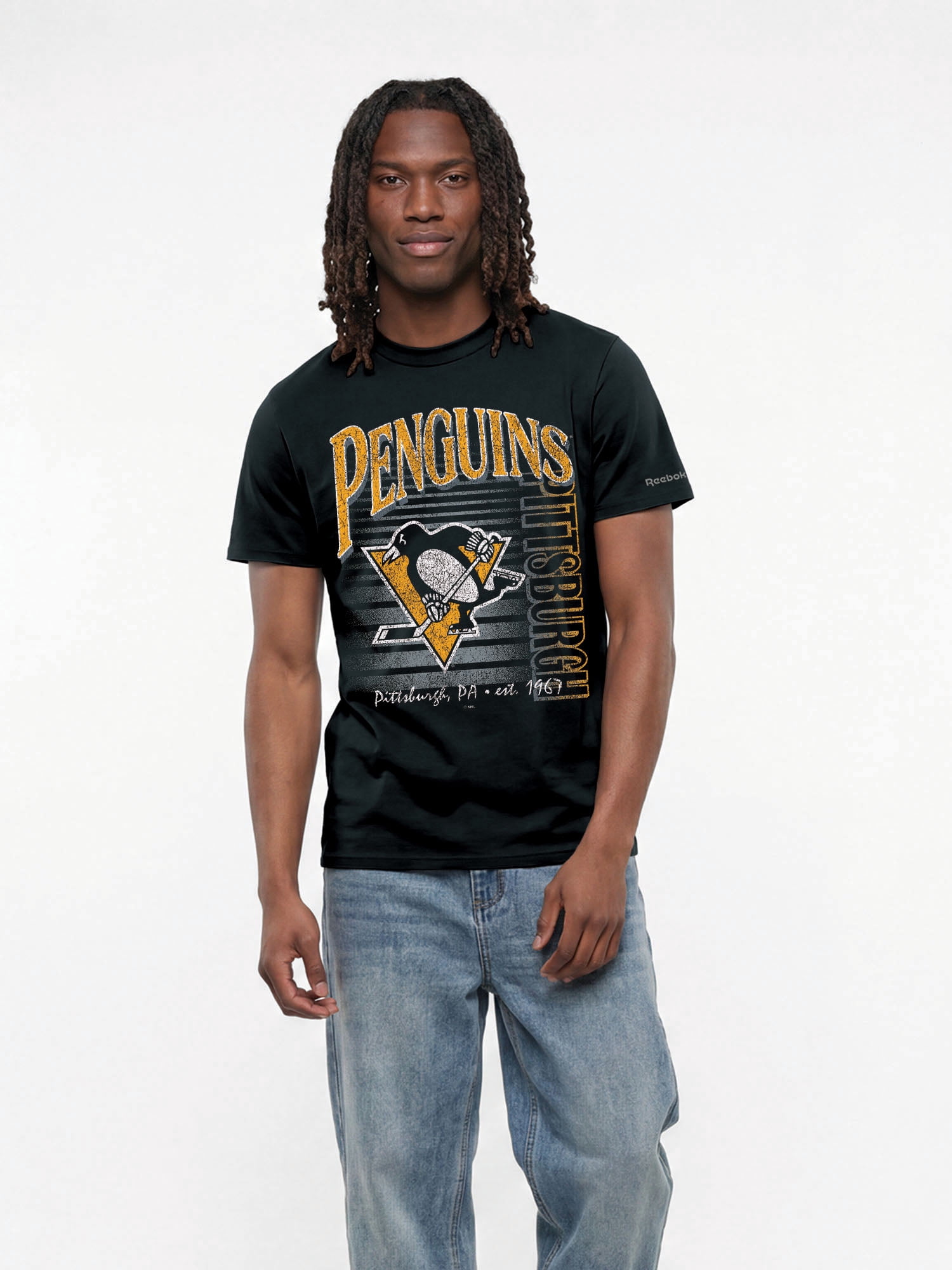 Pittsburgh Penguins Reebok Mens Crew Neck Short Sleeve T-Shirt