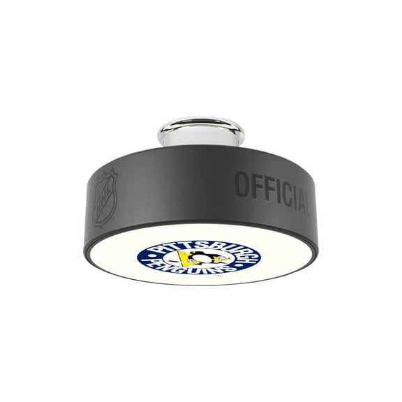 Pittsburgh Penguins Retro Logo Hockey Puck Light