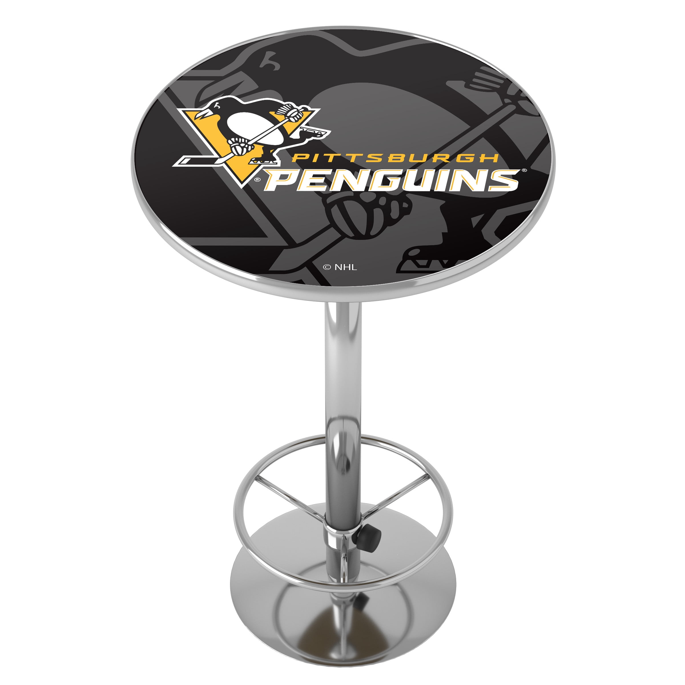 Pittsburgh Penguins Watermark Bar Table with Adjustable Footrest and Acrylic Top