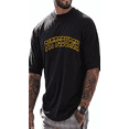 thumbnail image 1 of Pittsburgh Pennsylvania Steel City 412 Vintage Letter Graphic Print Loose Hip-Hop Unisex T-Shirt, 1 of 7