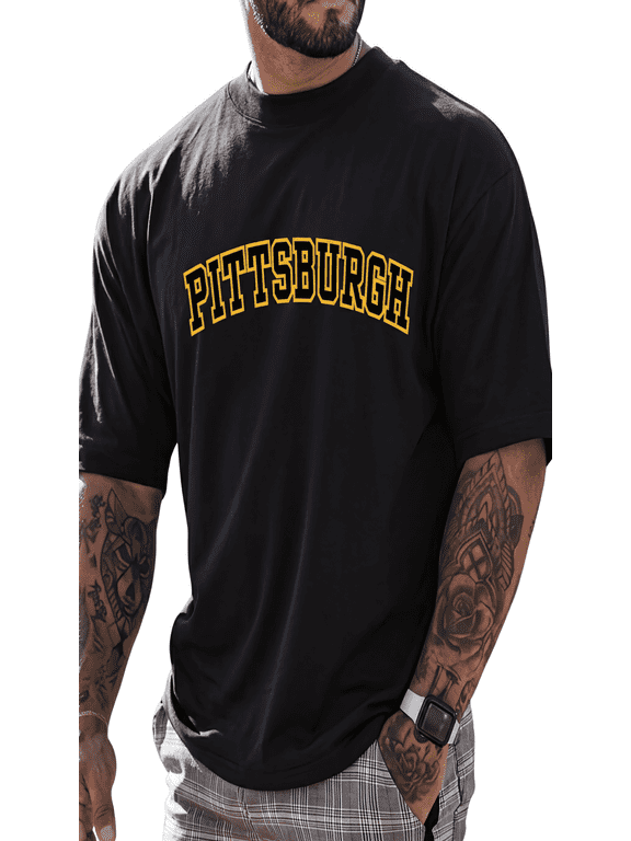 Pittsburgh Pennsylvania Steel City 412 Vintage Letter Graphic Print Loose Hip-Hop Unisex T-Shirt