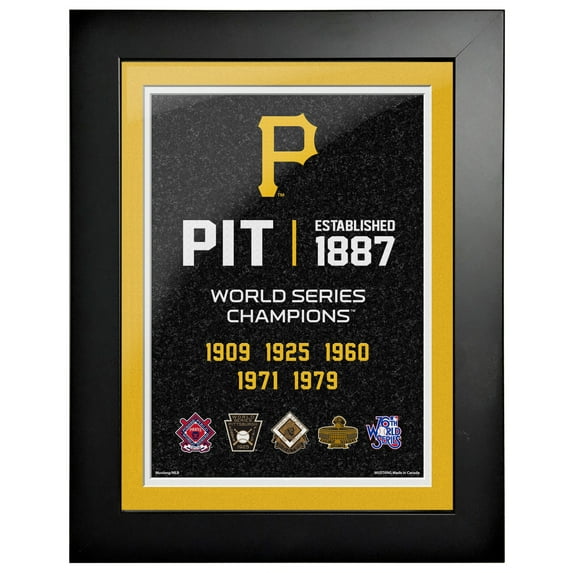 Pittsburgh Pirates 5-Time World Series Champions 18'' x 14'' Empire Framed Art
