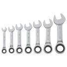Pittsburgh Professional 7 Piece SAE Stubby Ratcheting Combo Wrench Set
