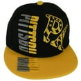 thumbnail image 1 of Pittsburgh Raised Text Adjustable Snapback Baseball Cap (Black/Gold), 1 of 3